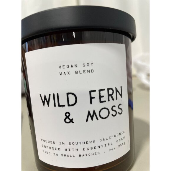 Leoben Company Wild Fern & Moss Candle Vegan Soy Wax 9oz Scented 1 Wick Brown - Picture 3 of 6